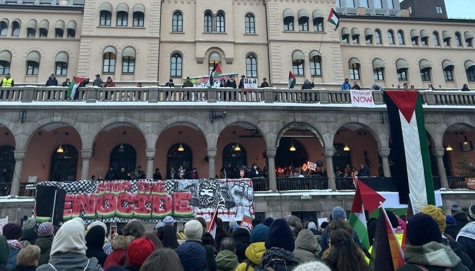 DEMONSTRASJON: Gaza demonstrasjon ved Youngstorget.