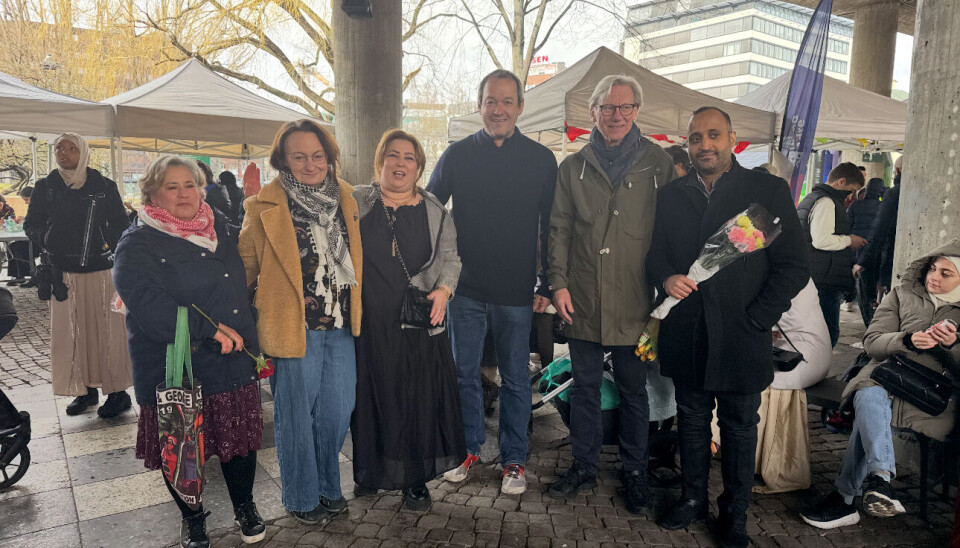 Fra venstre: Yasmin, Gyda, Amira, Håvard, James og Abdullah