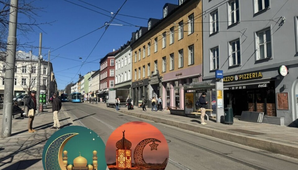 Ramadan på Løkka: For mange har ramadan satt sitt preg på nærmiljøet, også midt i travle hverdagsgater som her på Thorvald Meyers gate.