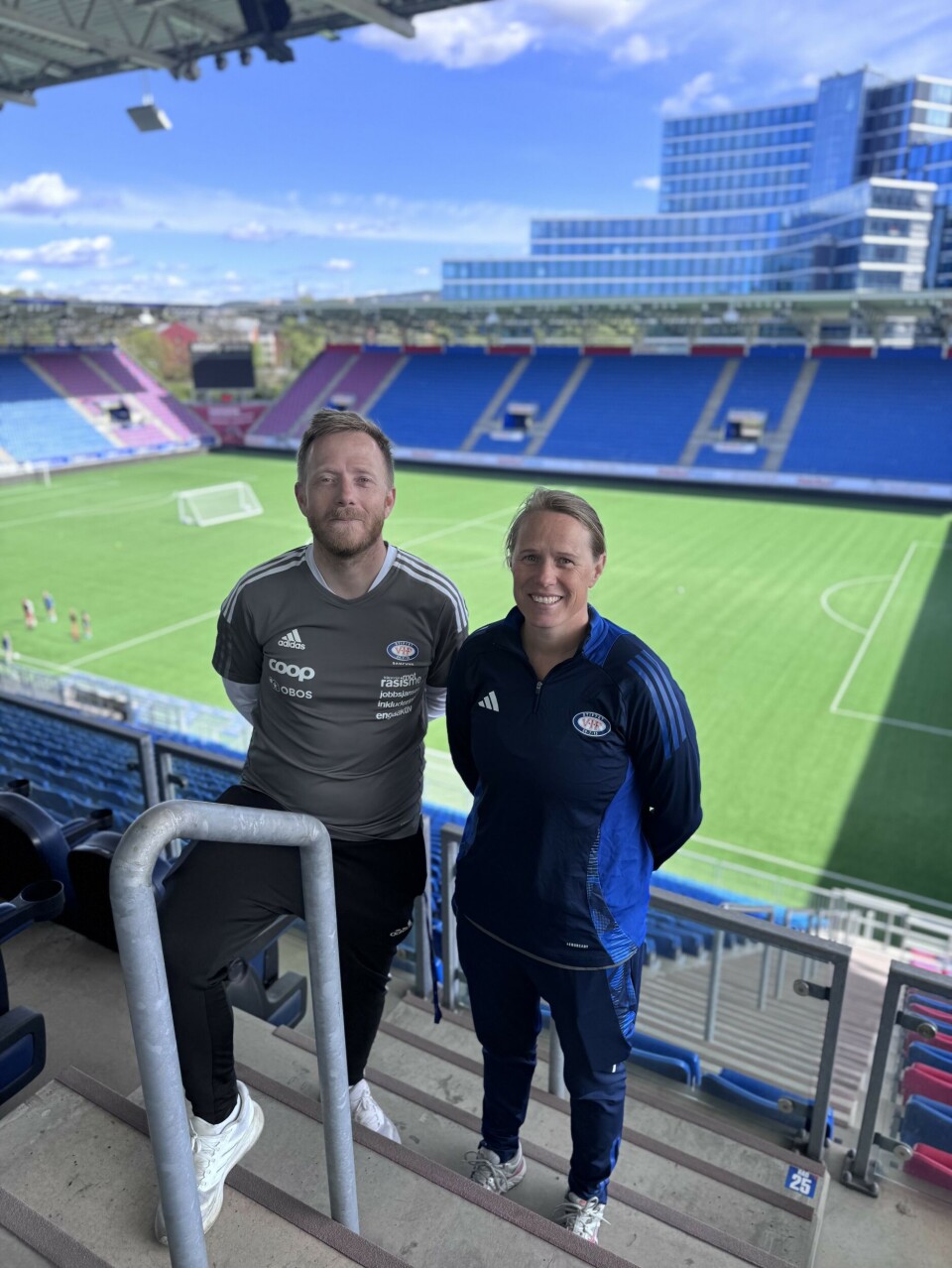 Kevin Olsen og Maren Vik Edvardsen etter en trening med gatelaget.