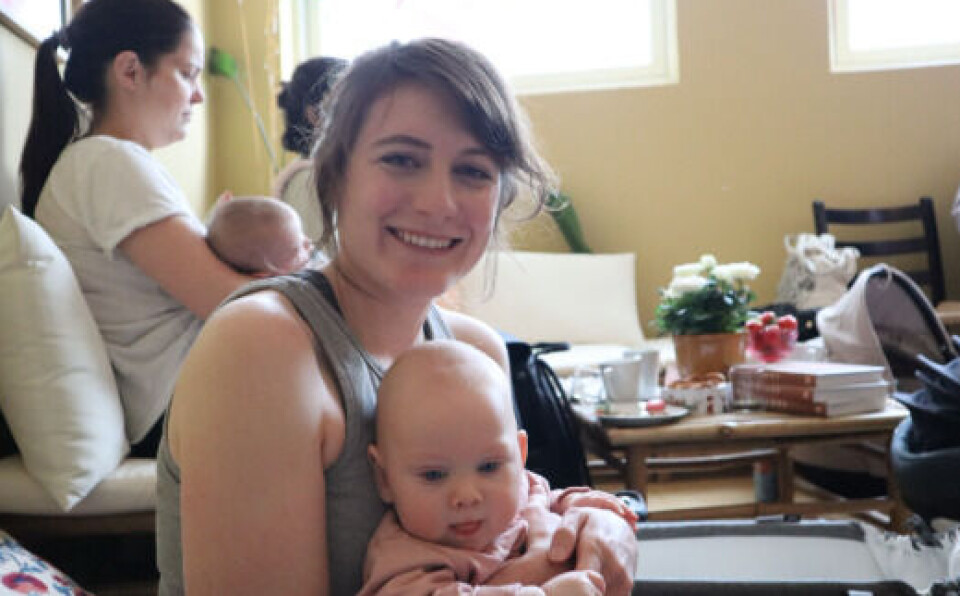 Elle Andersson med baby