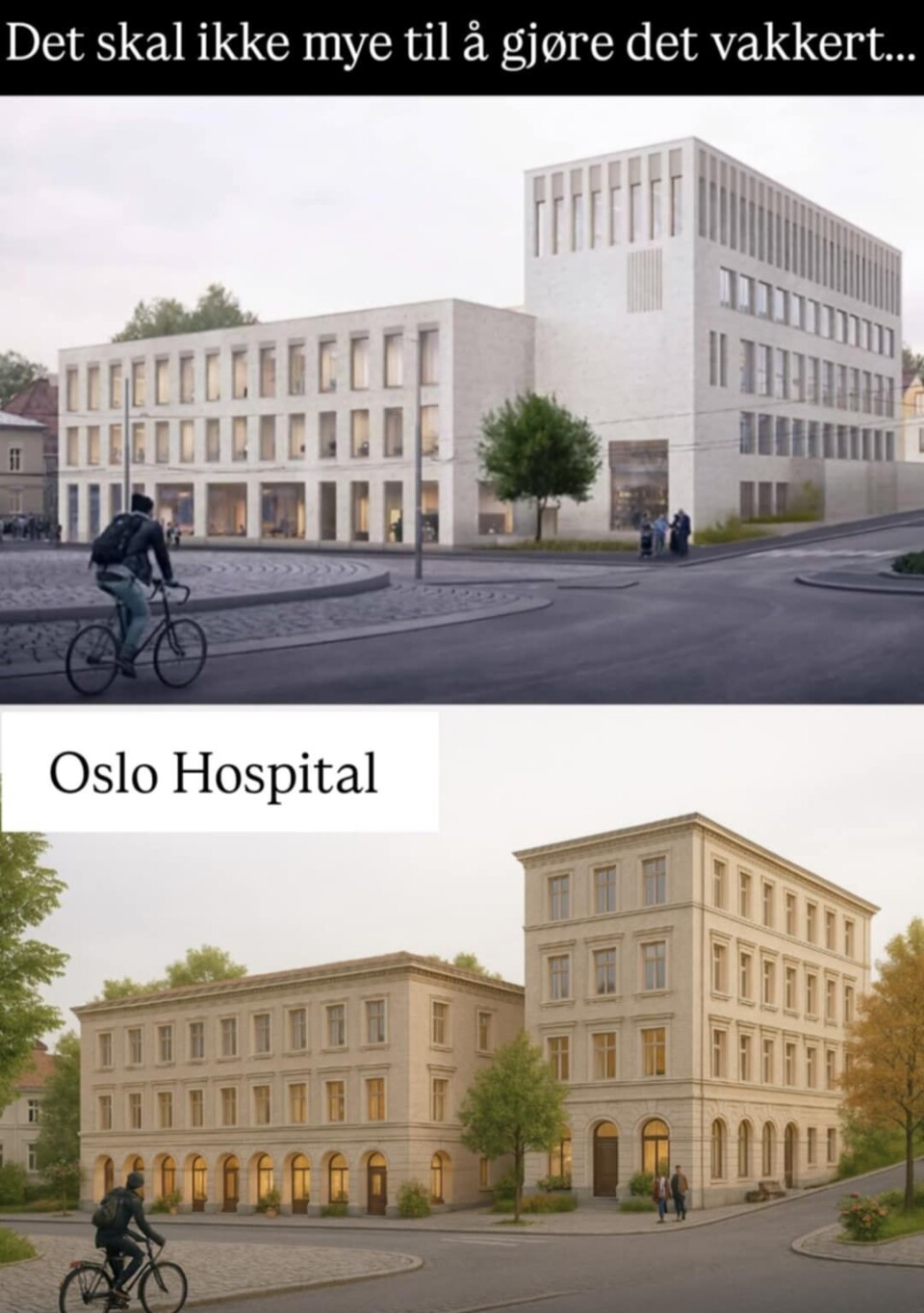 Nederste bildet er KI-generert for å vise potensialet.